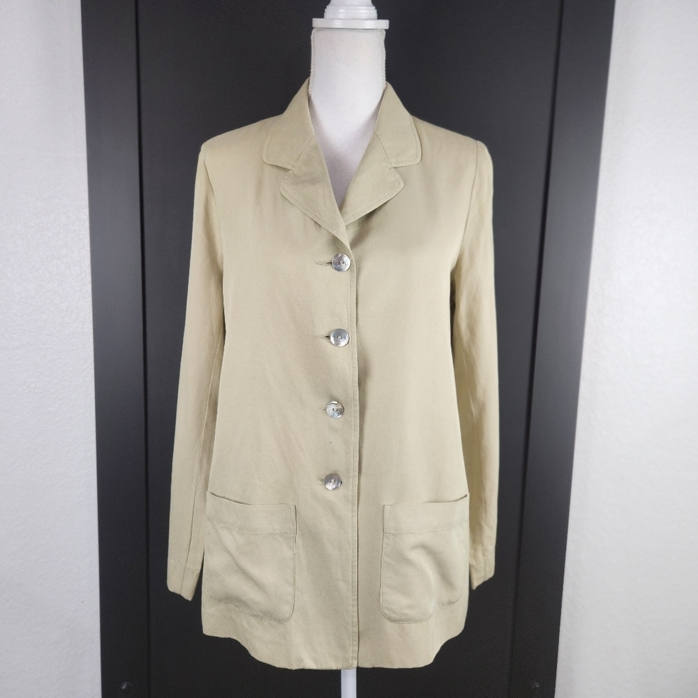 Tweeds Silk Blend Shell Minimalist Button Shirt J… - image 3